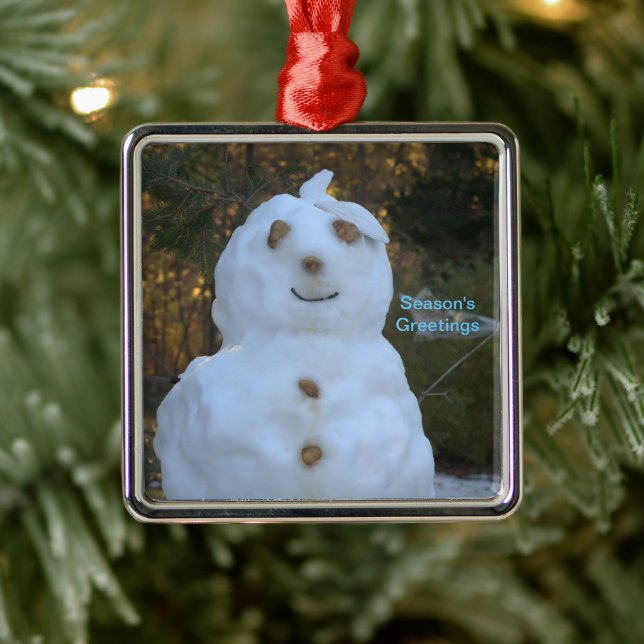 Snowman Season's Greetings Ornament (Baum)