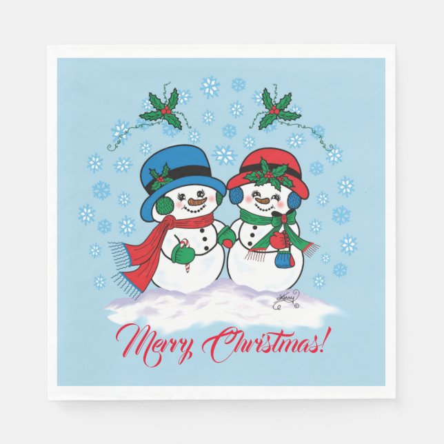 Snowman Serviette (Vorderseite)