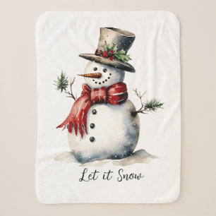 Snowman Sherpa Blanket Sherpadecke