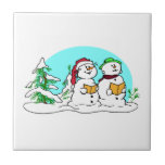 Snowman Singing Christmas Carols Fliese<br><div class="desc">Snowman Singing Christmas Carols</div>