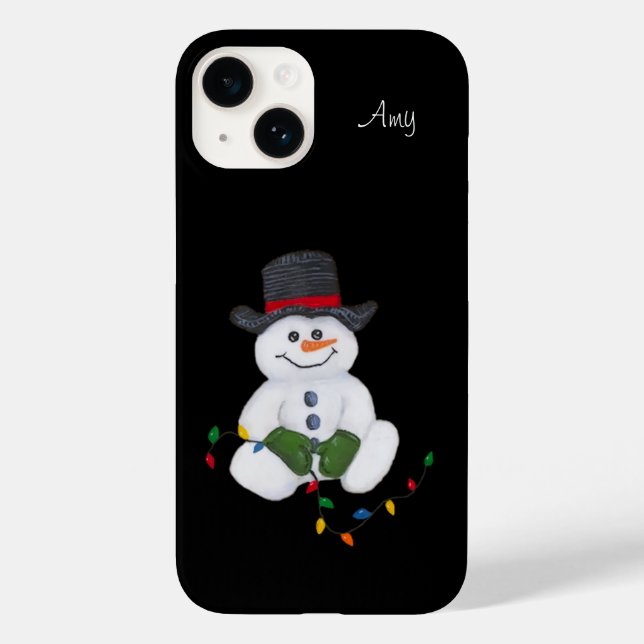 Snowman sitzend Case-Mate iPhone 14 hülle (Rückseite)