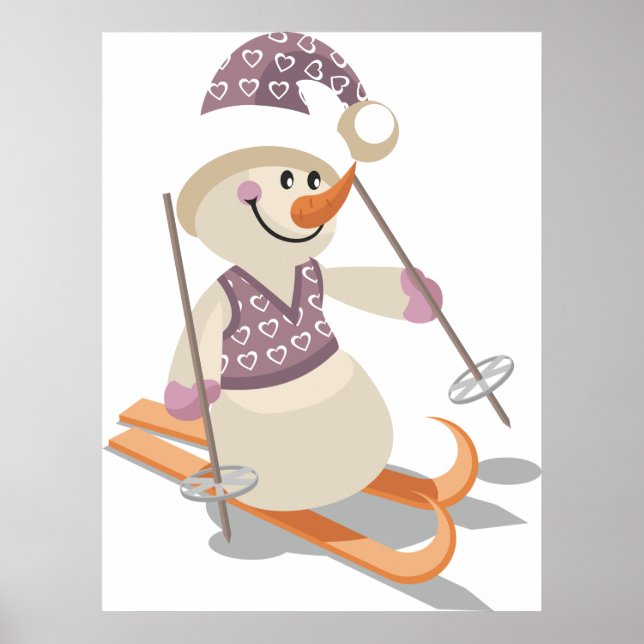 Snowman Skiing Poster (Vorne)
