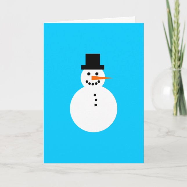 Snowman Sky Blauer Winterurlaub Weihnachten Hanukk Karte (Vorderseite)
