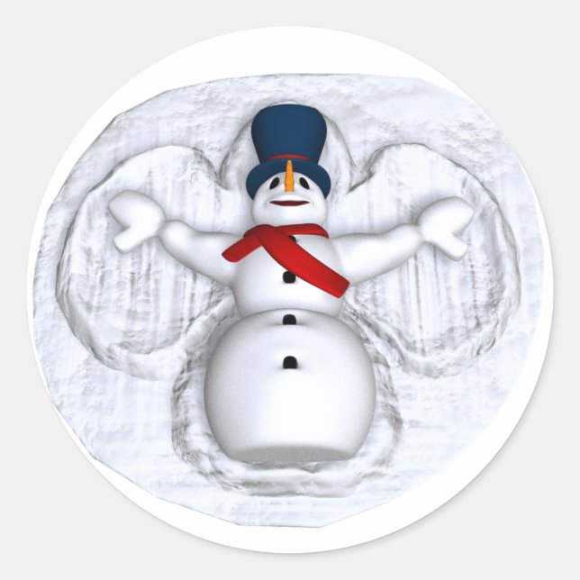 Snowman Snow Angel Aufkleber (Vorderseite)