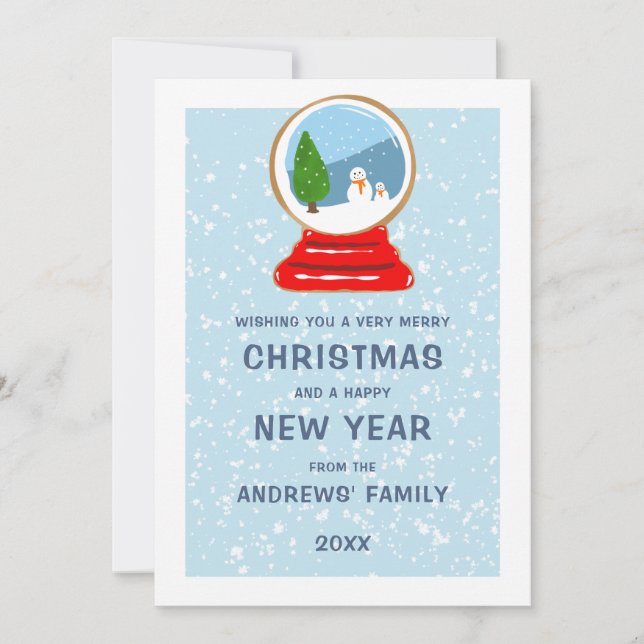 Snowman Snow Globe Cookie Illustration Weihnachten (Vorderseite)