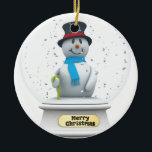 Snowman Snow Globe Keramik Ornament<br><div class="desc">Genießen Sie eine fantastische Wintersaison und lassen Sie sich von der festlichen Seite dieses bezaubernden Schneemanns in einem Schneeglobe-Design überraschen!</div>