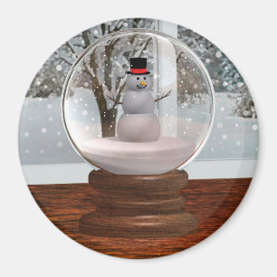 Snowman Snow Globe Magnet