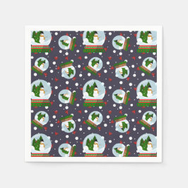 Snowman Snow Globes Serviette