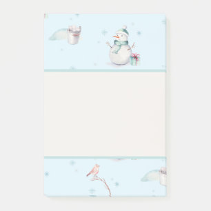 Snowman Snowball Gerahmte Textbox Design Post-it Klebezettel