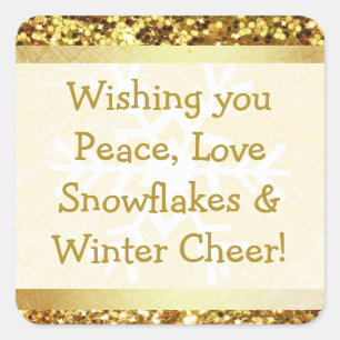 Snowman Snowflake hiver Citation de Noël Sticker