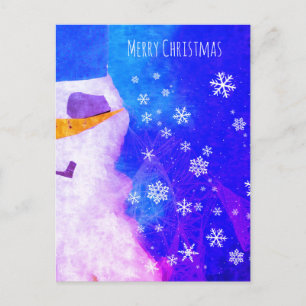 Snowman Snowflakes Blue Magic Weihnachten