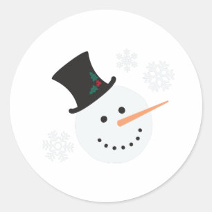 Snowman Snowflakes Runder Aufkleber