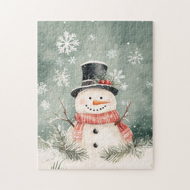 Snowman Snowflakes Spruce Sprigs (Vertikal)