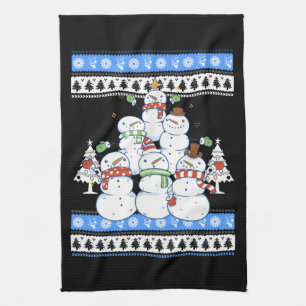 Snowman - Snowman Weihnachtsbaum Ugly Weihnachten Geschirrtuch