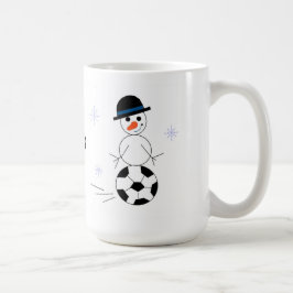 Snowman Soccer Player Kaffeetasse