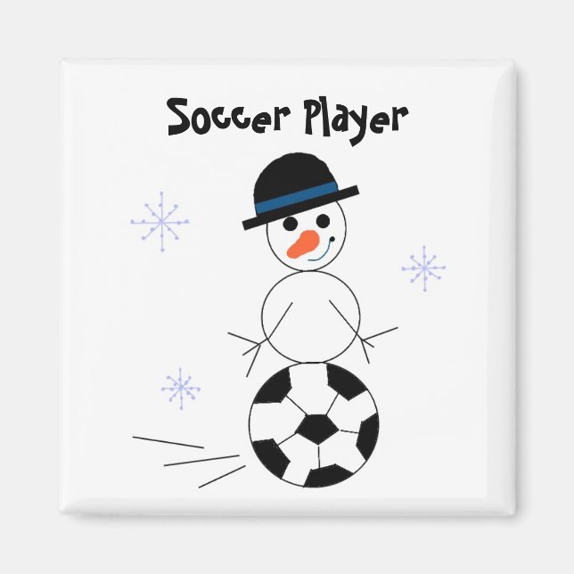 Snowman Soccer Player Magnet (Vorne)