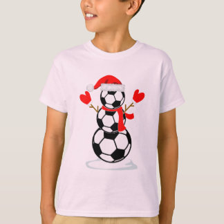 Snowman Soccer T - Shirt Funny Christmas Geschenk 