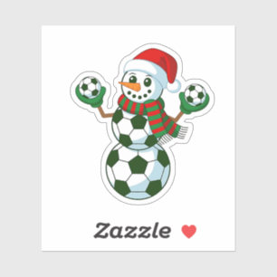 Snowman Soccer Weihnachten Sport Liebhaber Aufkleber