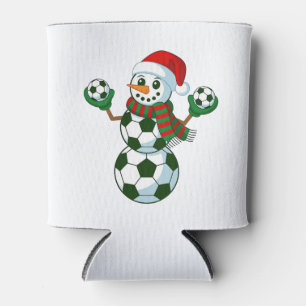 Snowman Soccer Weihnachten Sport Liebhaber Dosenkühler