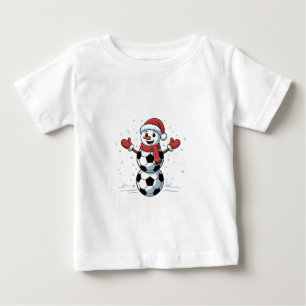 Snowman Soccer Weihnachten Weihnachtsmann Baseball Baby T-shirt