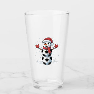 Snowman Soccer Weihnachten Weihnachtsmann Baseball Glas