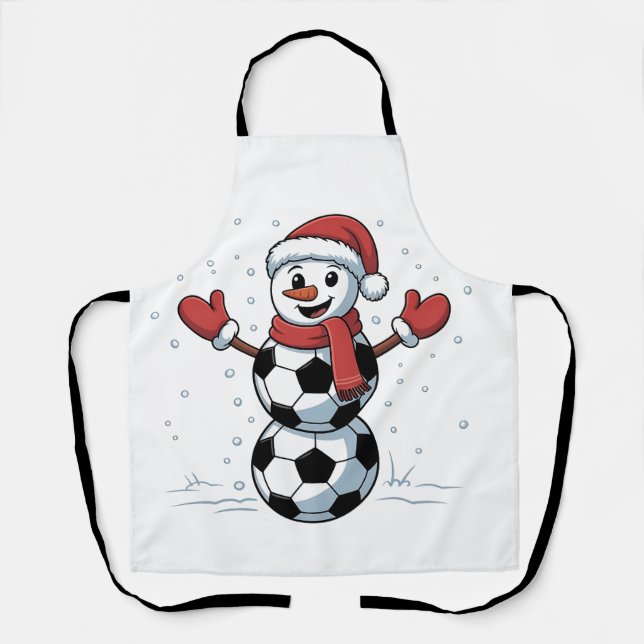 Snowman Soccer Weihnachten Weihnachtsmann Baseball Schürze (Vorderseite)