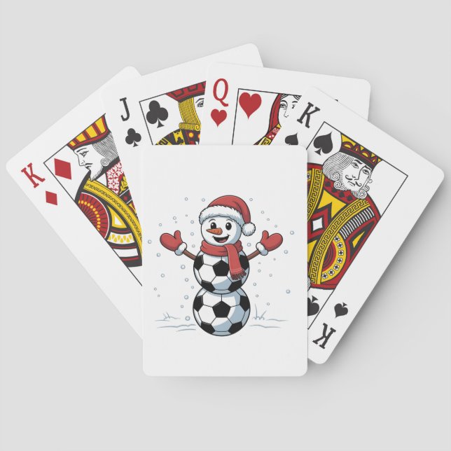 Snowman Soccer Weihnachten Weihnachtsmann Baseball Spielkarten (Rückseite)