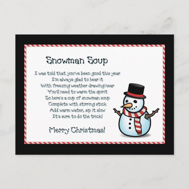 Snowman Soup Zitat Postkarte (Vorderseite)