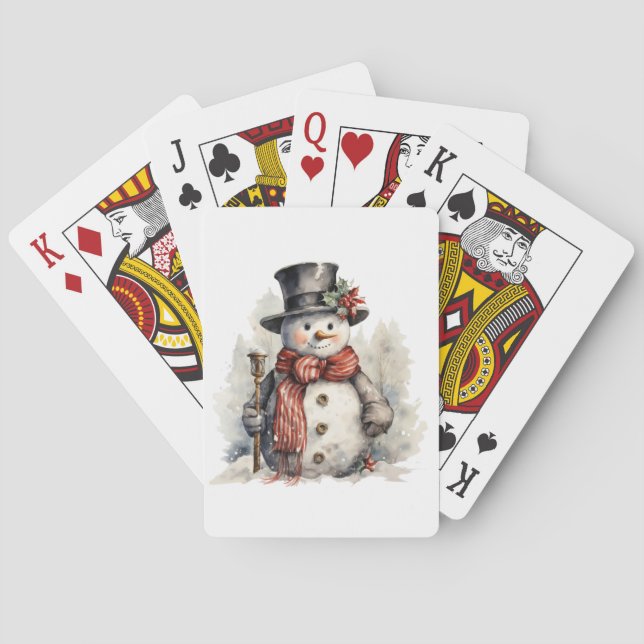 Snowman spielt Karten Spielkarten (Rückseite)