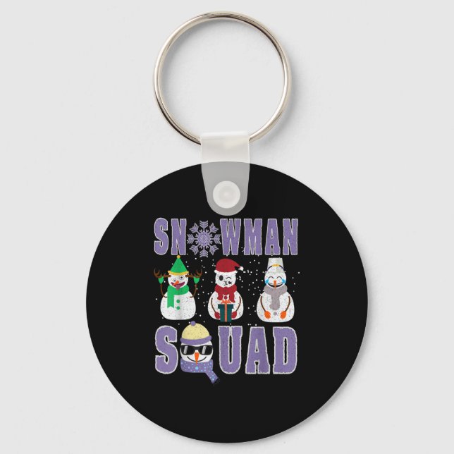 Snowman Squad Funny Family Matching, Teacher And S Schlüsselanhänger (Vorderseite)
