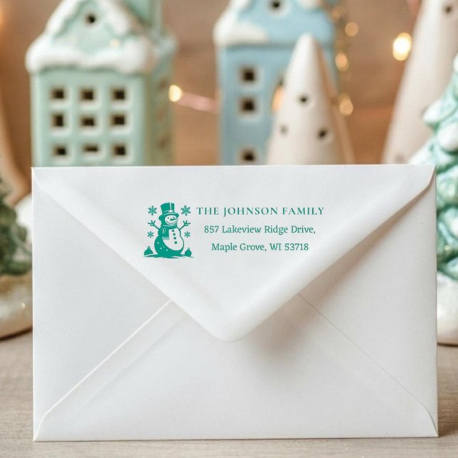 [Snowman Stamp] Custom Christmas Winter Address  Permastempel ([Snowman Stamp] Custom Christmas Winter Address Self-inking Stamp)
