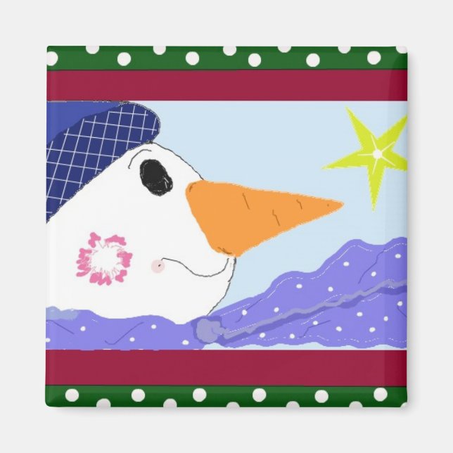 Snowman Star Gazing Magnet (Vorne)