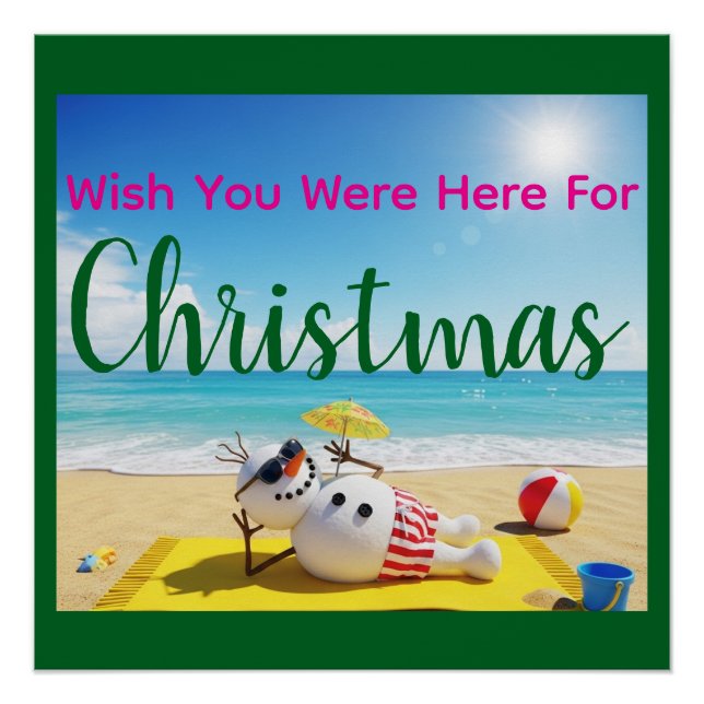 Snowman Sunbaden Poster (Vorderseite)