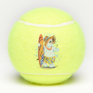 Snowman Surfer Funny Tennis Balls Tennisbälle