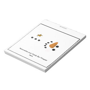 Snowman-Süßigkeits-Bar-Verpackungs-Gastgeschenk Notizblock