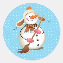 Snowman Sweep Glossy Stickers 3 inch (Blatt 6)