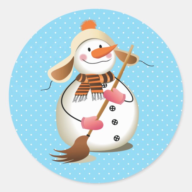 Snowman Sweep Glossy Stickers 3 inch (Blatt 6) (Vorderseite)