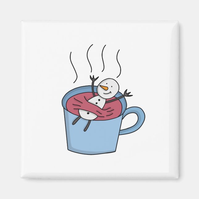 Snowman Tee-Kaffee Magnet (Vorne)