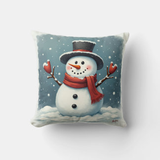 Snowman Throw Pillow Kissen