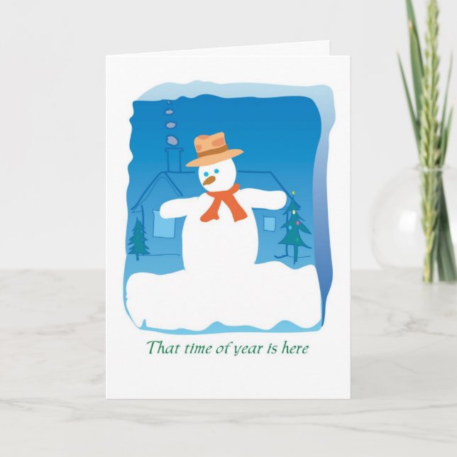 SNOWMAN TIME FEIERTAGSKARTE (Vorderseite)