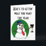 Snowman-Toast Feiertagskarte<br><div class="desc">Hier kommt,  was ihr gewollt habt... Also bekommt ihr nicht,  was ihr verdient habt! Frohe Weihnachten. Snowman's Toast.</div>