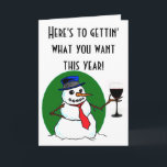 Snowman-Toast Feiertagskarte<br><div class="desc">Hier kommt,  was ihr gewollt habt... Also bekommt ihr nicht,  was ihr verdient habt! Frohe Weihnachten. Snowman's Toast.</div>