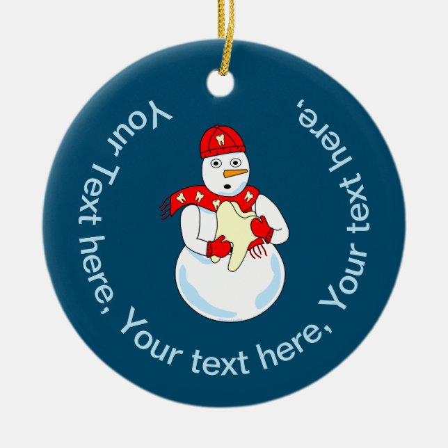 Snowman Tooth Keramik Ornament (Vorne)