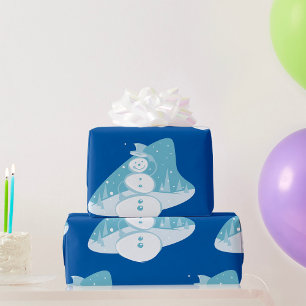 Snowman trägt einen Top-Hut Geschenkpapier
