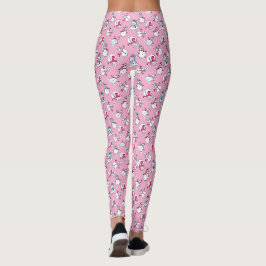 Snowman trägt Scarfs | Pastell Pink Weihnachten Leggings