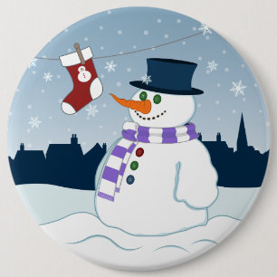 Snowman u. Strumpf-Weihnachten Button