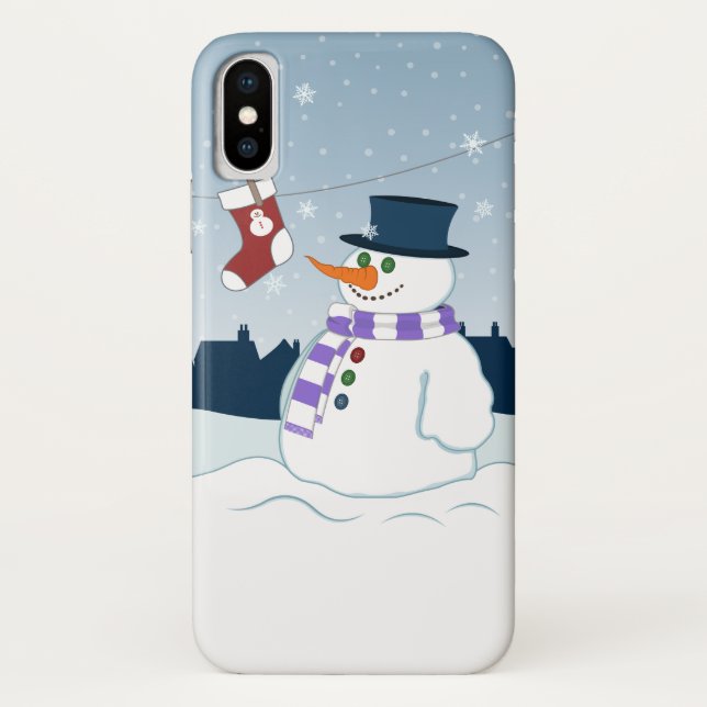 Snowman u. Strumpf-Weihnachten Case-Mate iPhone Hülle (Rückseite)