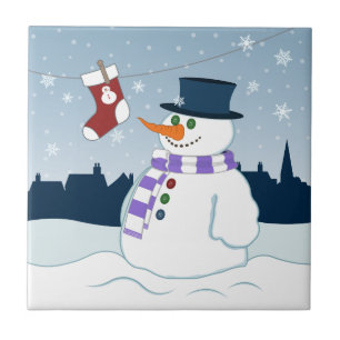 Snowman u. Strumpf-Weihnachten Fliese