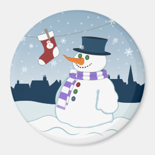 Snowman u. Strumpf-Weihnachten Magnet