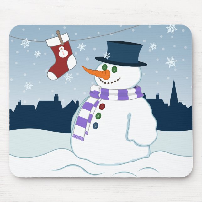 Snowman u. Strumpf-Weihnachten Mousepad (Vorne)